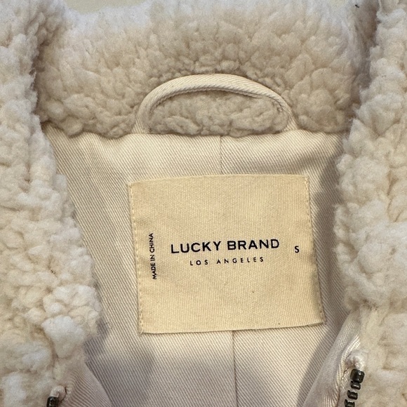 Lucky Brand Off-White Sherpa Bomber Jacket - Picture 2 of 6